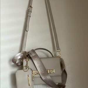 Steve Madden Cream Crossbody Bag with Gold Accents